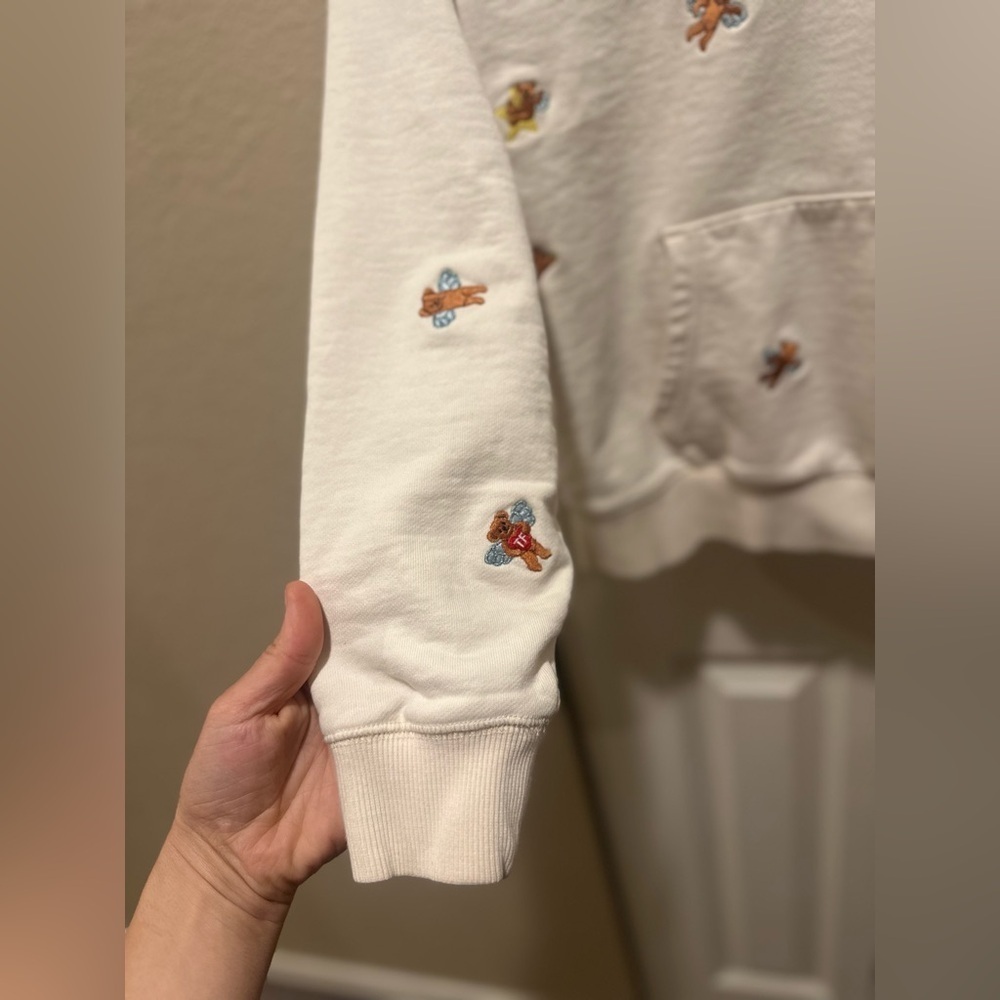 Teddy Fresh Angel Bear Hoodie Women’s Cream , size Small - Picture 4 of 11
